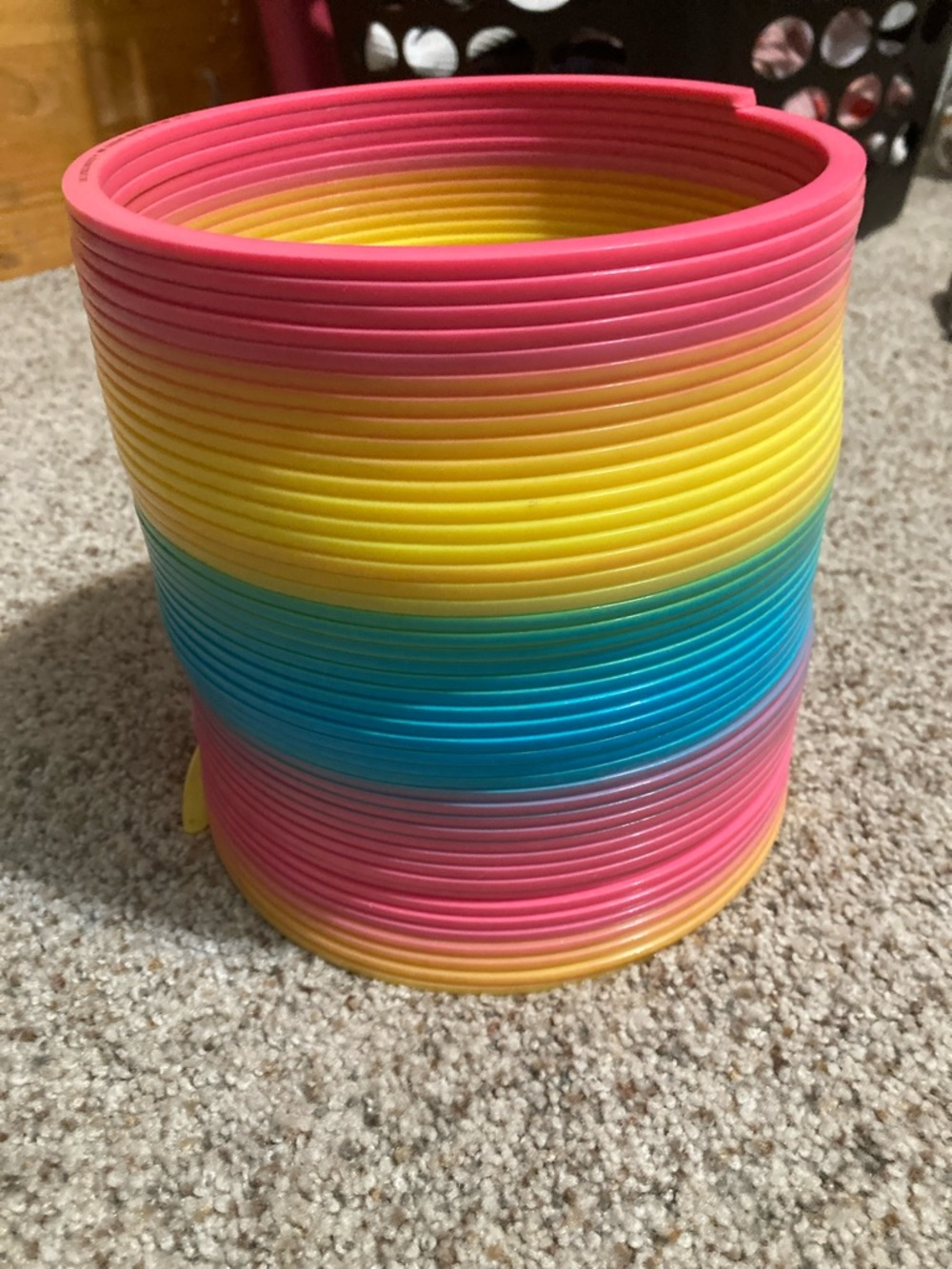 Colorful Rainbow slinky - Pink, Yellow, Blue